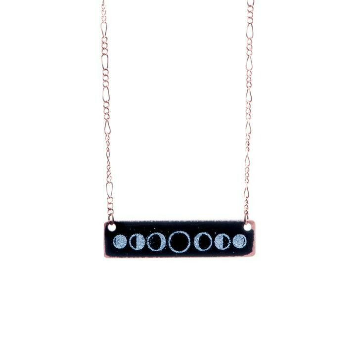 Black & White Moon Phases Necklace - Aflame