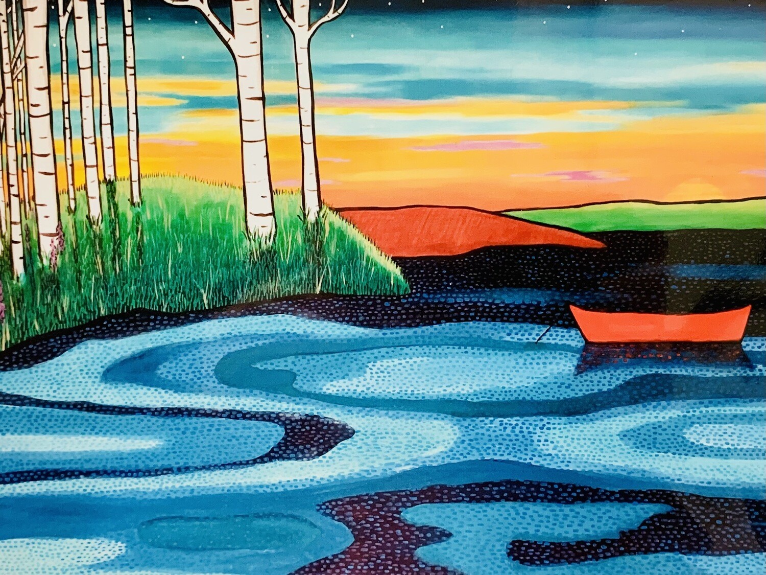 Birches and Boat - Shelagh Duffett