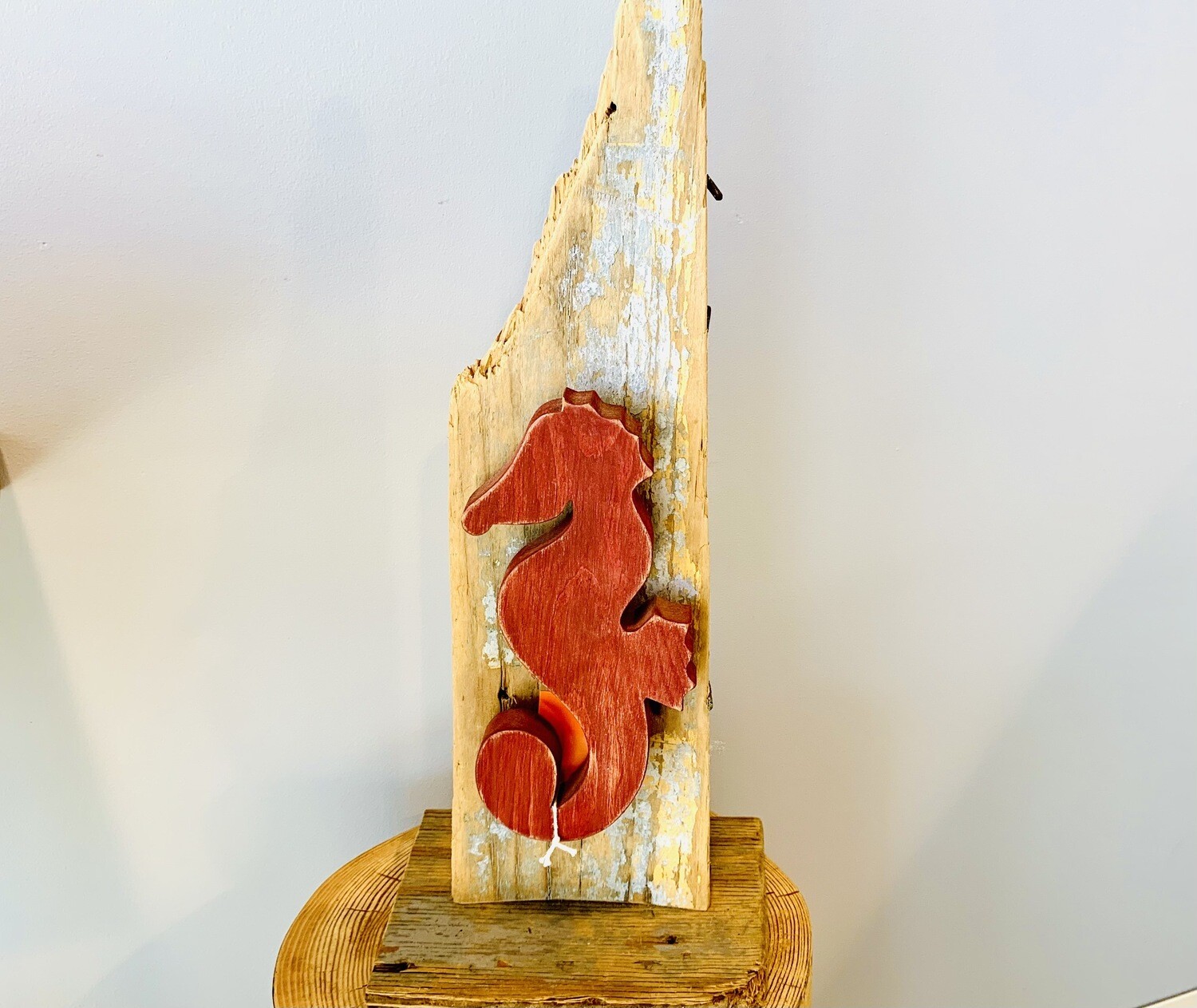 Red Seahorse on Driftwood - Jerry Walsh