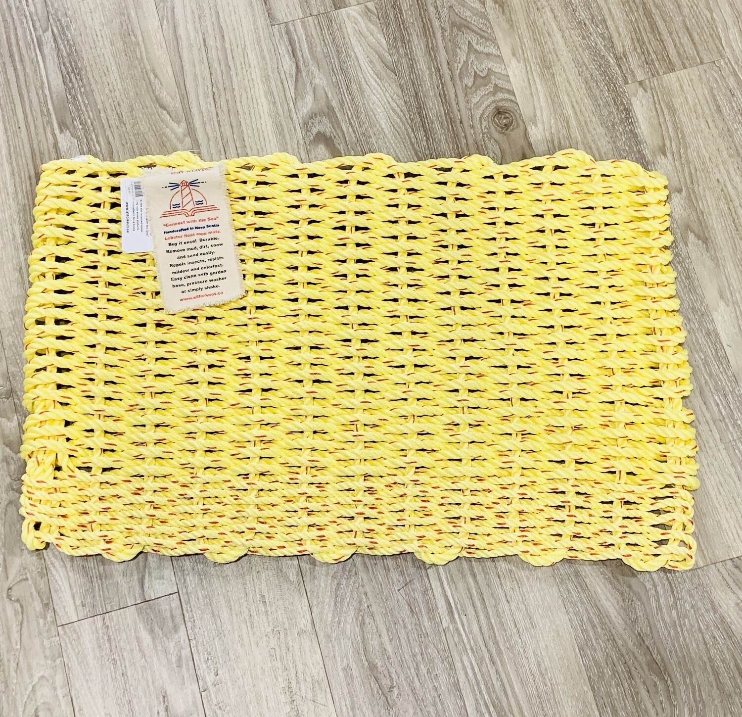 Yellow Lobster Rope Doormat 32&quot; x 18&quot;