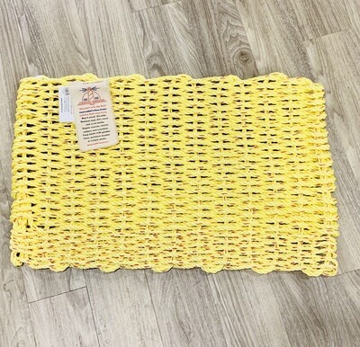 Yellow Lobster Rope Doormat 32&quot; x 18&quot;