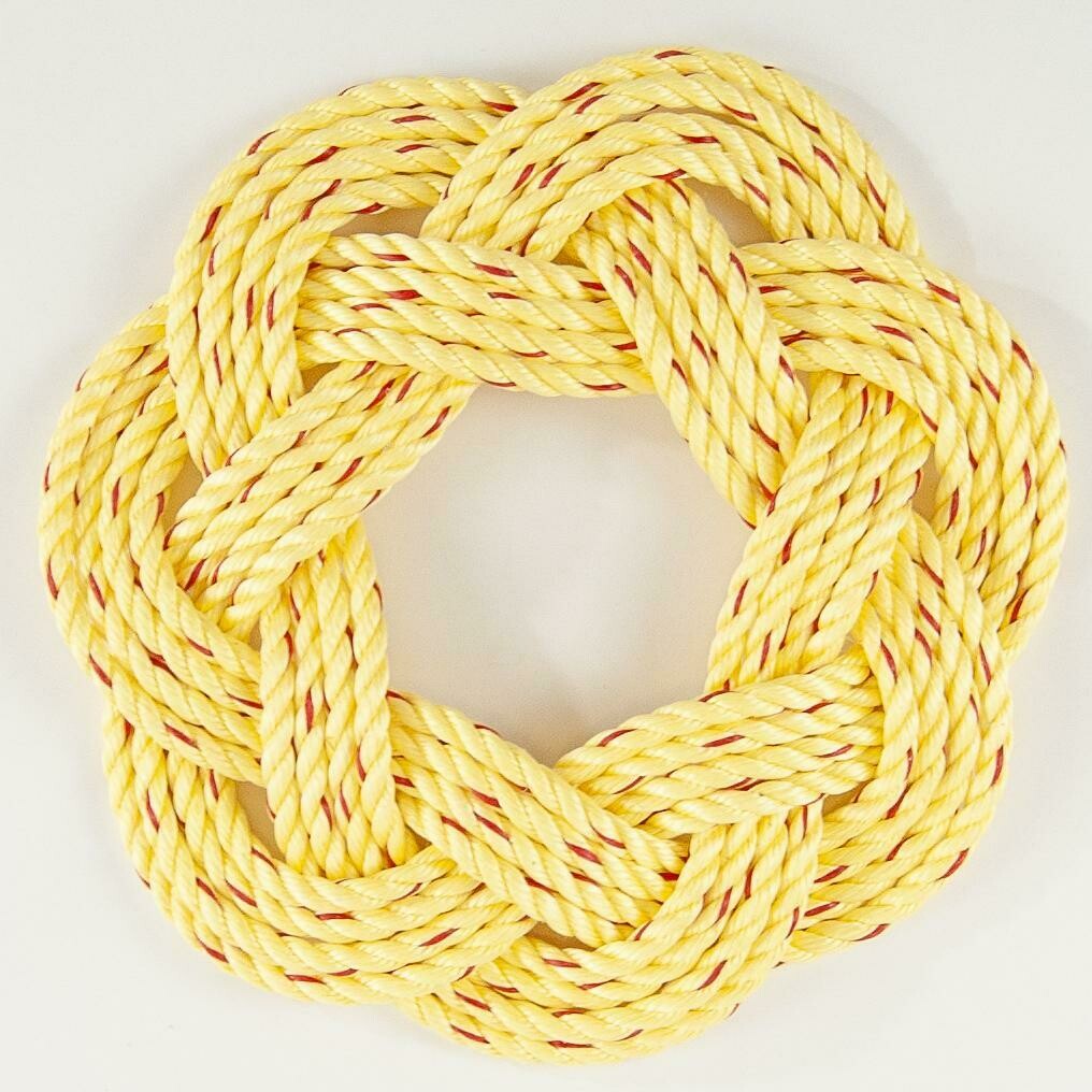 Yellow Lobster Rope Wreath 16"- All for Knot