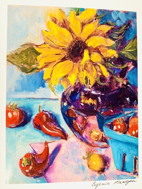Peppers & Flowers Card - Evgenia Makogon