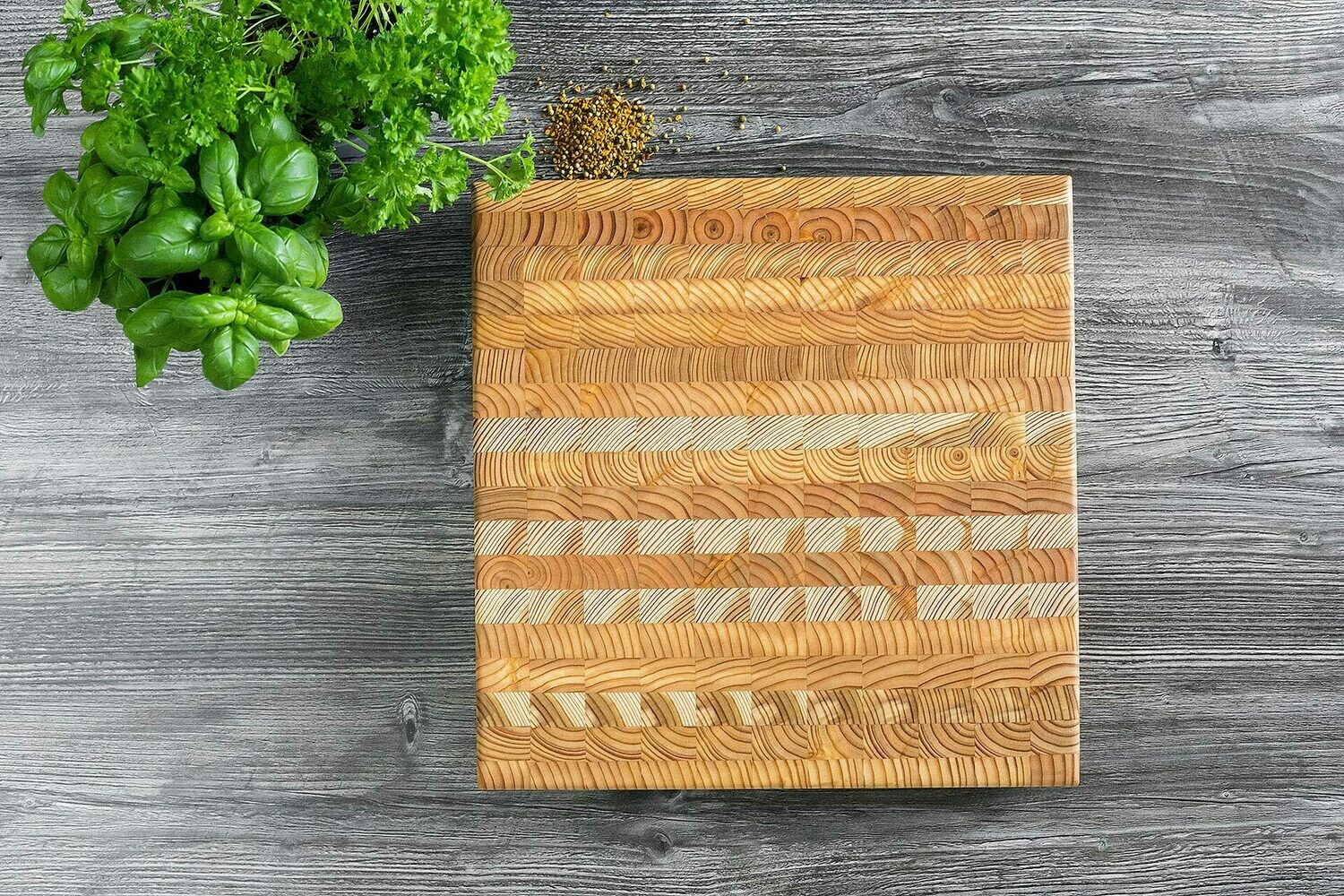 Large Square Cutting Board- Larch Wood