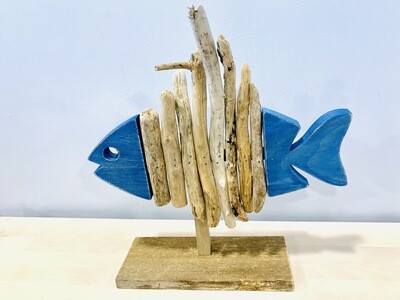 Dark Blue Skeleton Fish - Jerry Walsh