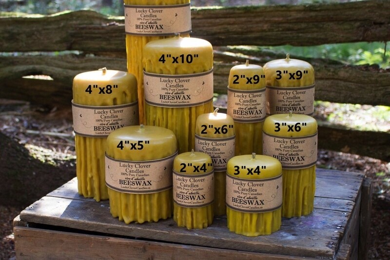 3x4 Hand Dripped Beeswax Candle- Lucky Clover