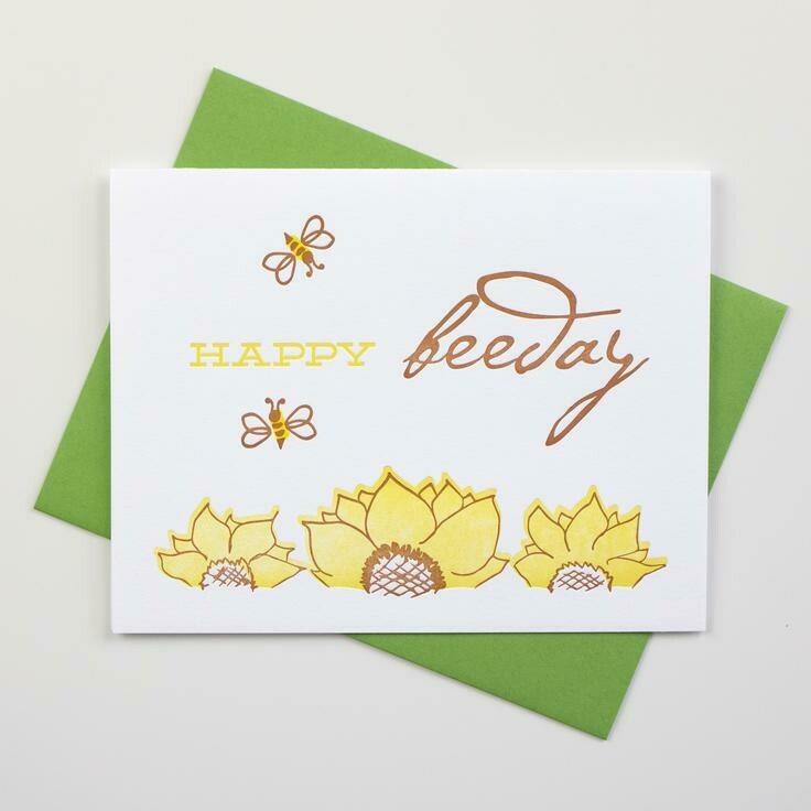 Happy Beeday Birthday Card - Inkwell Originals