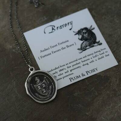 119-Bravery Wax Seal Pendant
