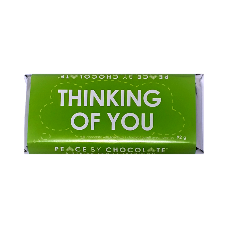 Thinking of You Milk Chocolate Hazelnut Bar- Peace by Chocolate 