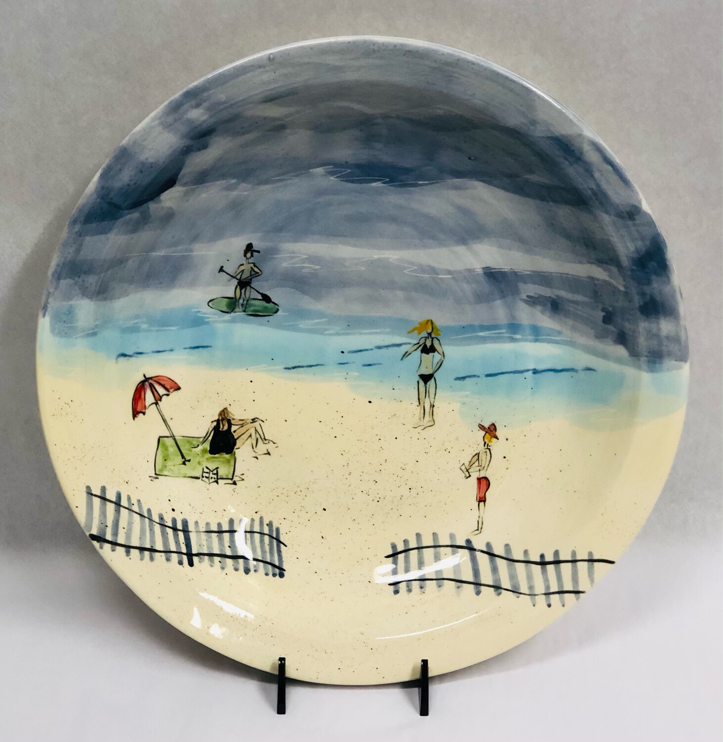 Large Beach Bowl, Green Paddleboard - Clayton Dickson