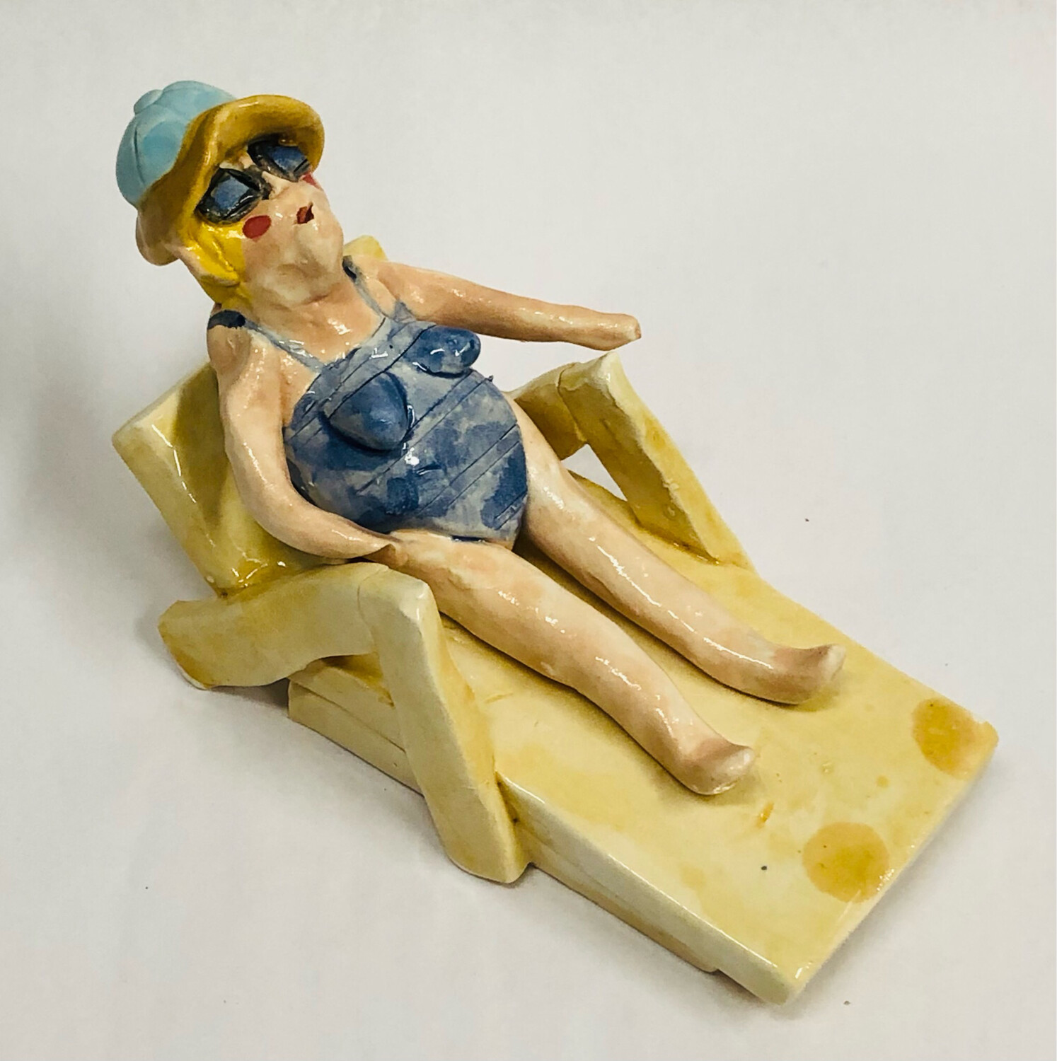 Lady Beach Bather, Blue Hat - Clayton Dickson