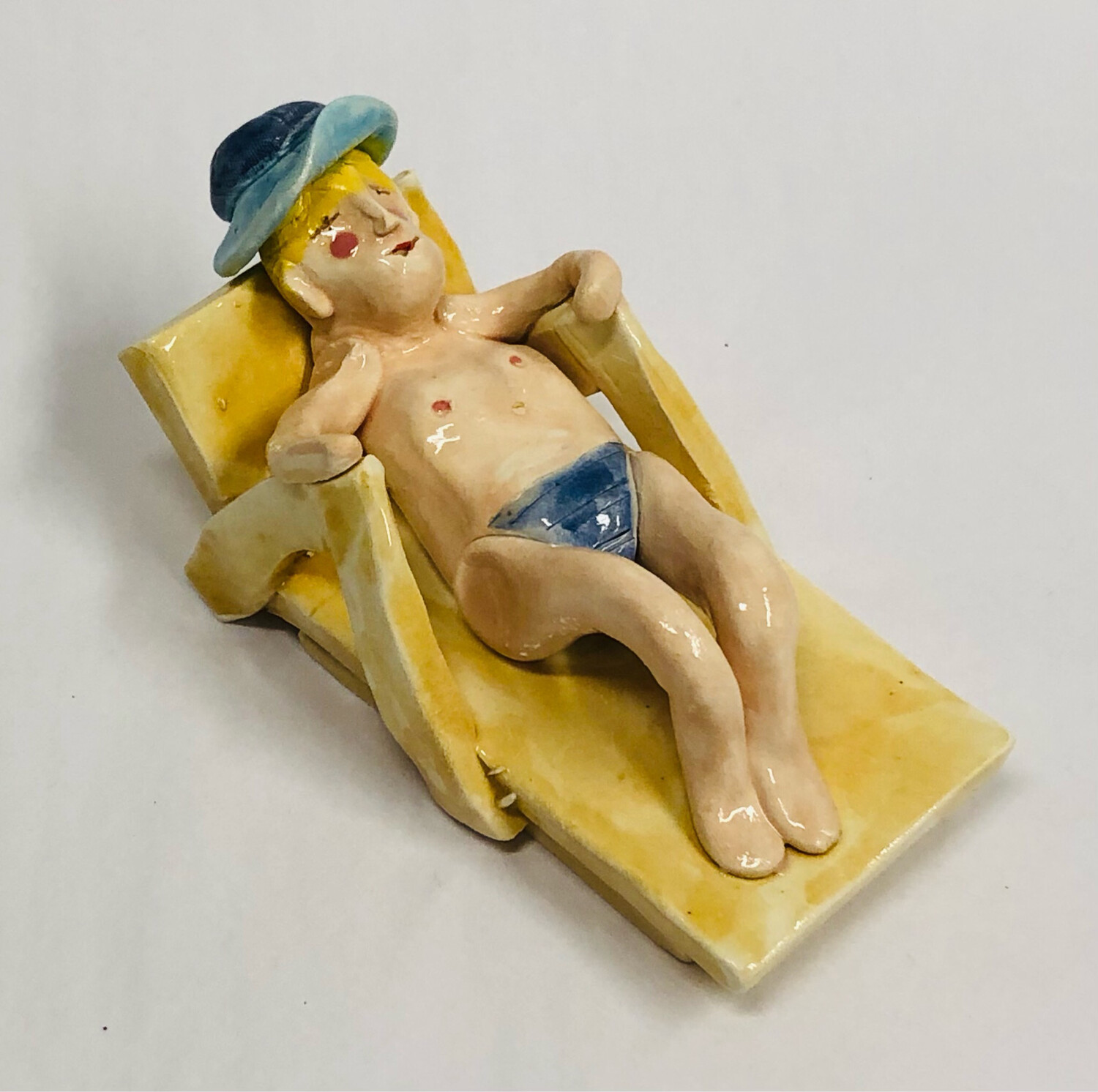 Male Beach Bather, Blue Swimsuit - Clayton Dickson