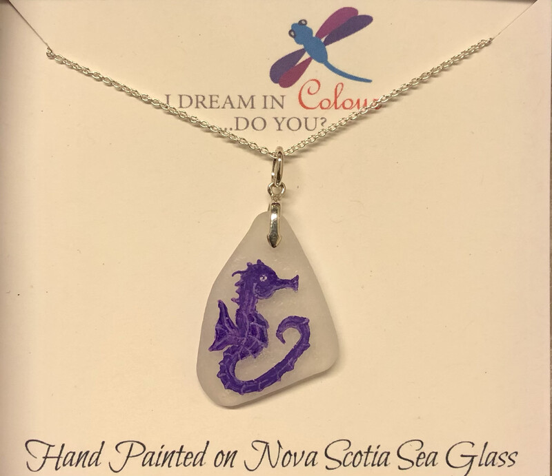 Painted Sea Glass, Seahorse - I Dream in Colour Painted Sea Glass, Seahorse - I Dream in Colour