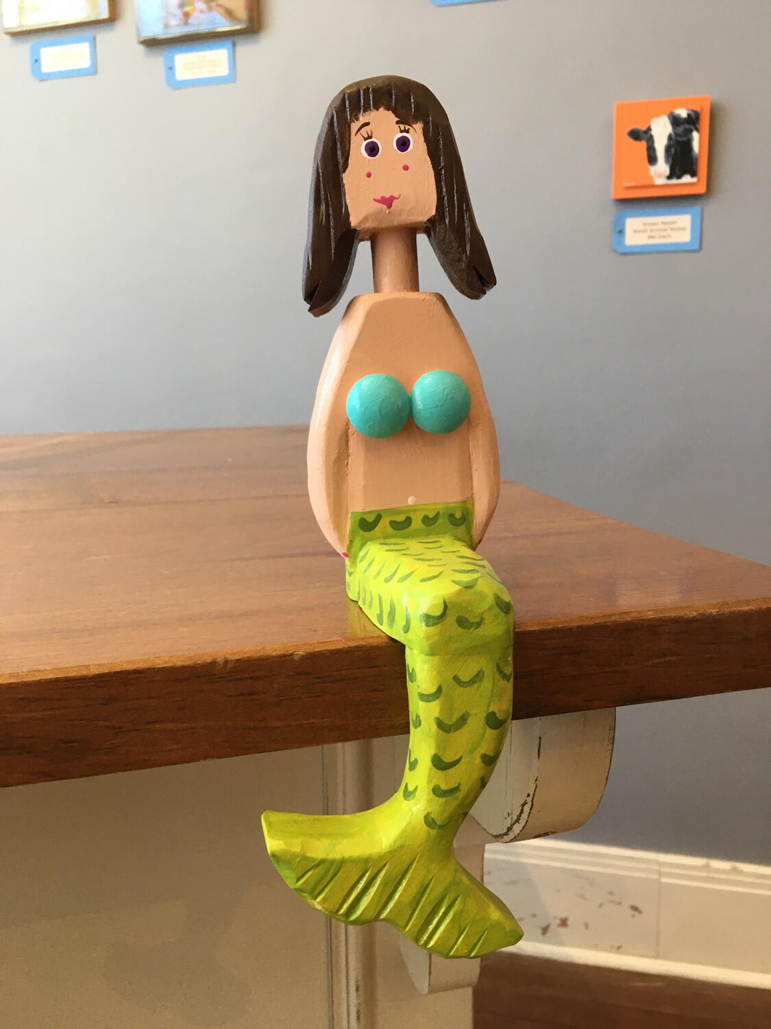 Timberdoodle Mermaid- Brunette, Green Tail