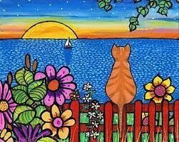 Orange Cat on Fence - Shelagh Duffett 
