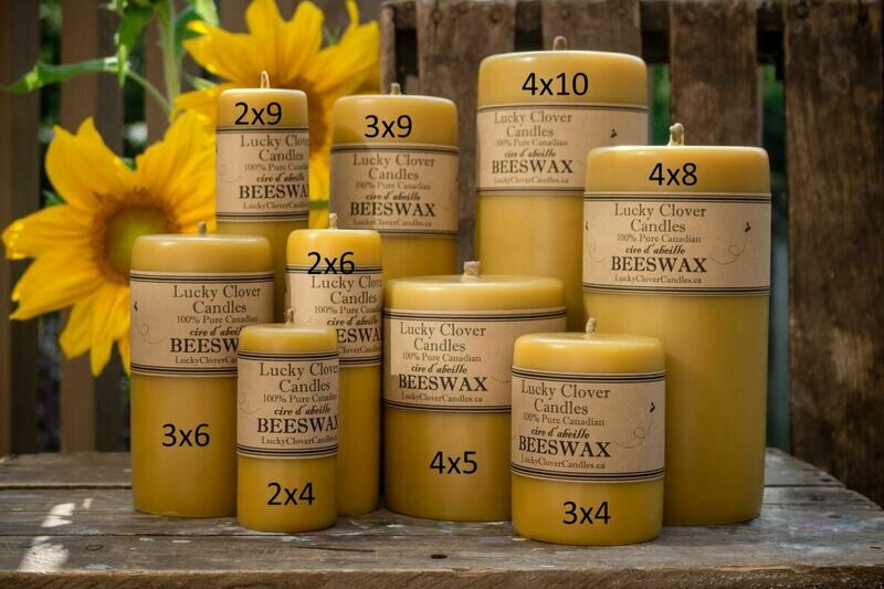 2x4 Smooth Beeswax Candle- Lucky Clover