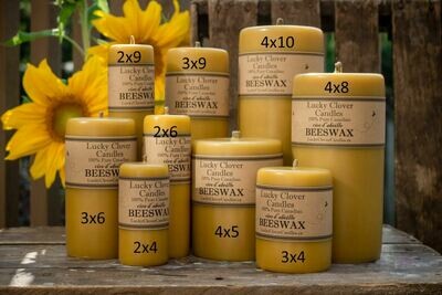2x4 Smooth Beeswax Candle- Lucky Clover