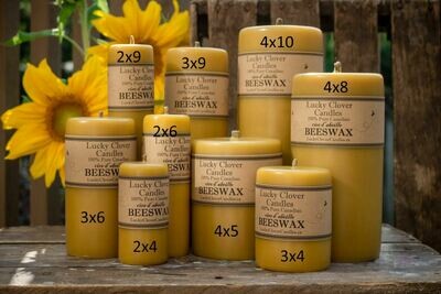 Smooth Beeswax Candle 3" x 4"