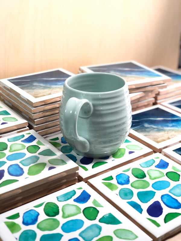 Sea Glass Coaster Set of 4