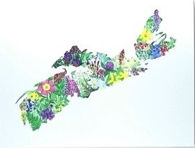 Nova Scotia Shoreline with Wildflowers Card- Sarah Duggan
