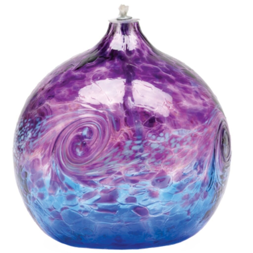 Van Glow Oil Lamp - Purple & Blue 6"