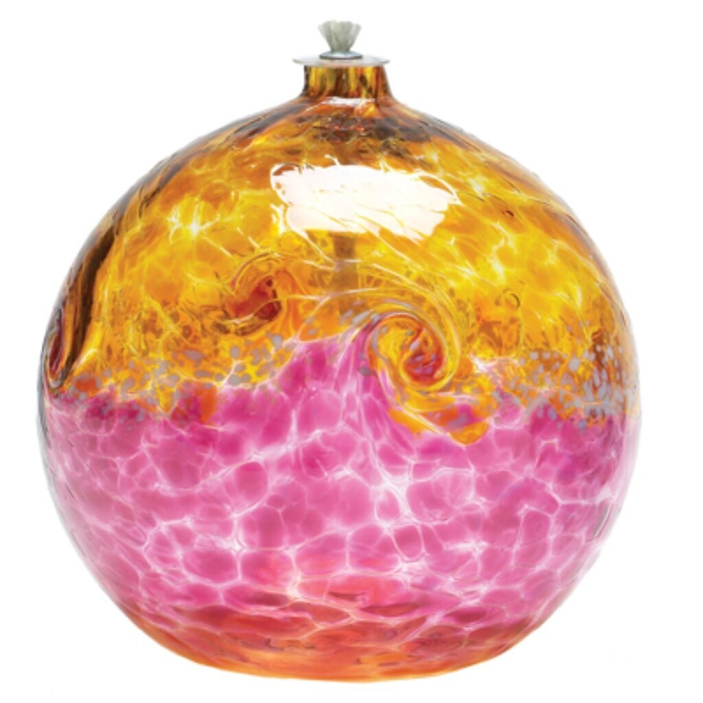 Van Glow Oil Lamp - Gold &amp; Pink 6&quot;