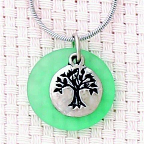 Tree of Life with Aqua Seaglass Necklace- Basic Spirit 
