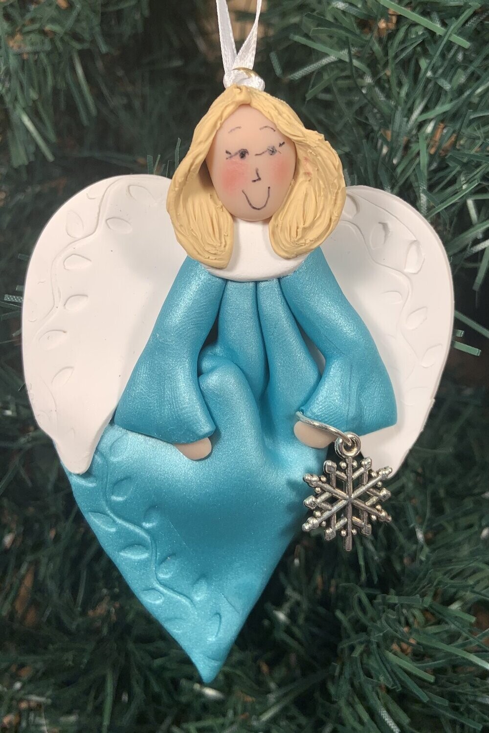 Angel w Charm Ornament- Roberta Originals