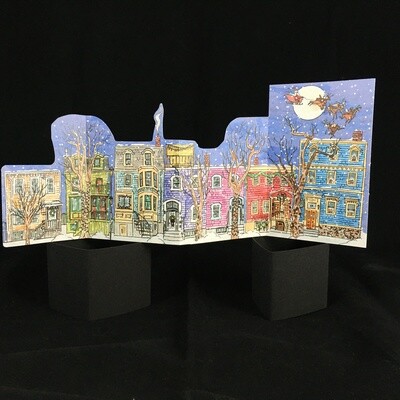 Santa over North Park Street Tri-fold Card- Bardbardbard