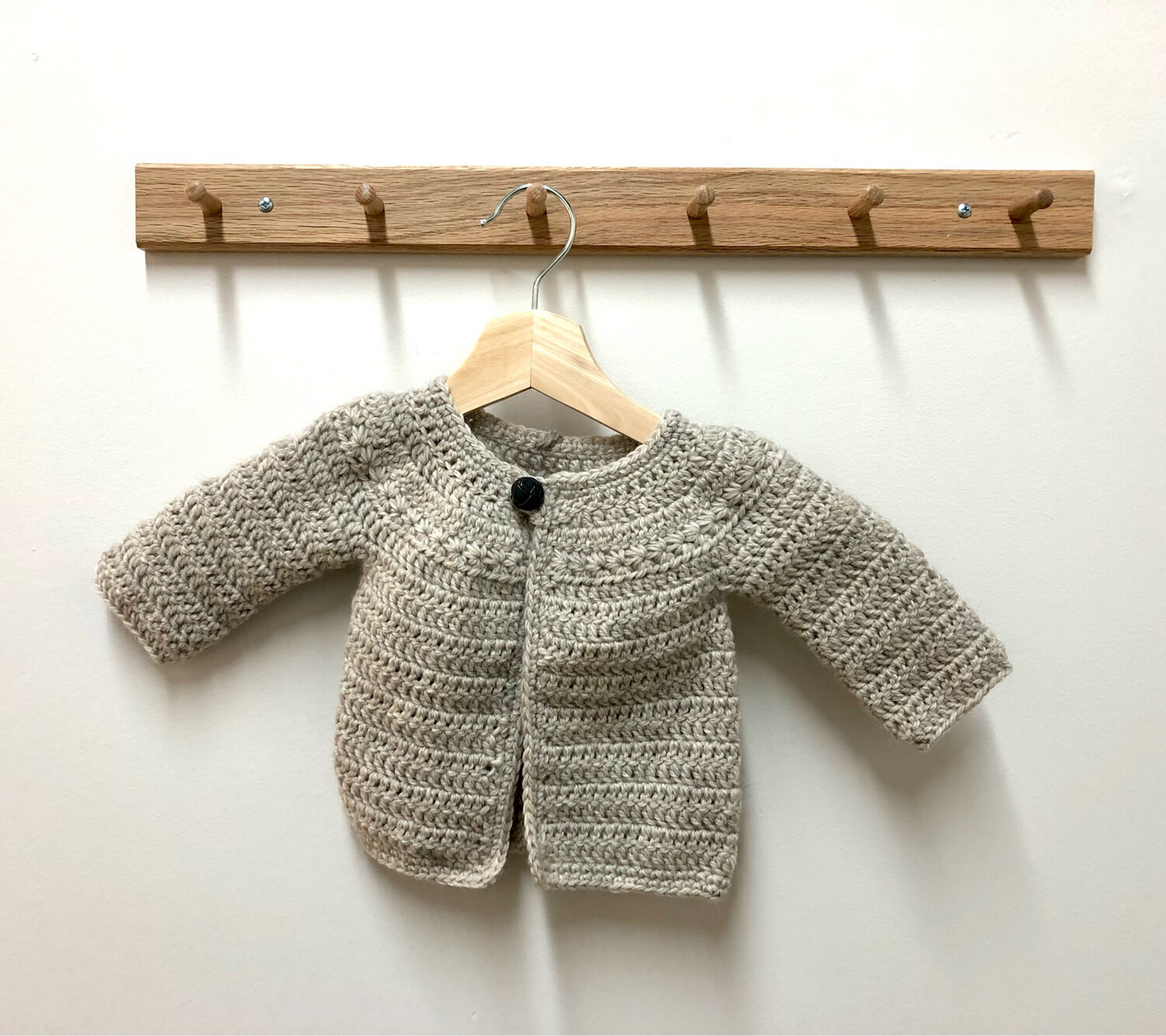Beige Baby 12-24 Month Knit Top, One Button 