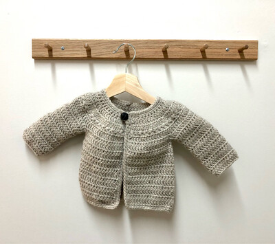 Beige Baby 12-24 Month Knit Top, One Button 