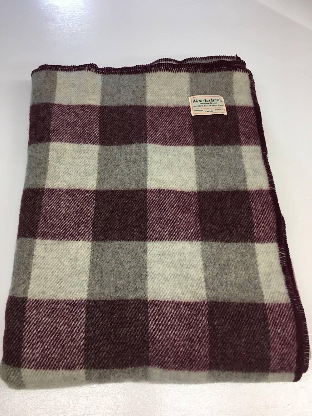 Maroon and Light Grey MacAusland&#39;s Throw