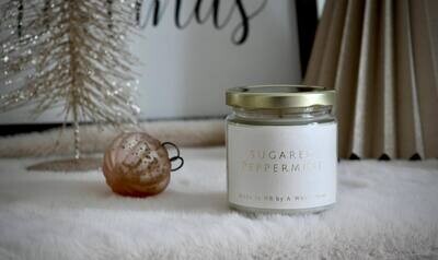 Sugared Peppermint Candle- A White Nest