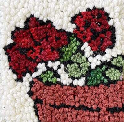 Geraniums in a Terracotta Pot- Rug Hooking Kit