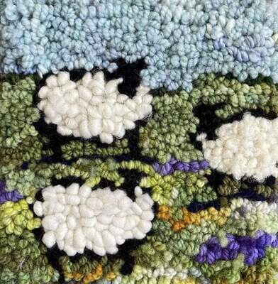 Sheep in the Lavender- Rug Hooking Kit Sheep in the Lavender- Rug Hooking Kit