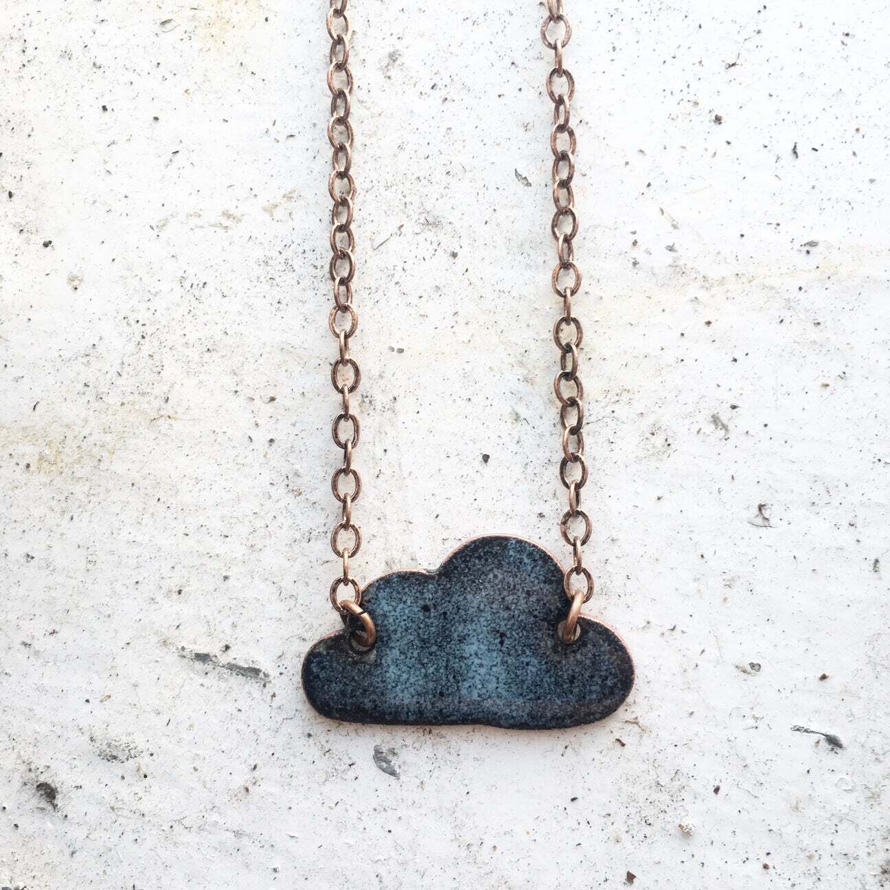 Grumpy Cloud Necklace- Aflame 