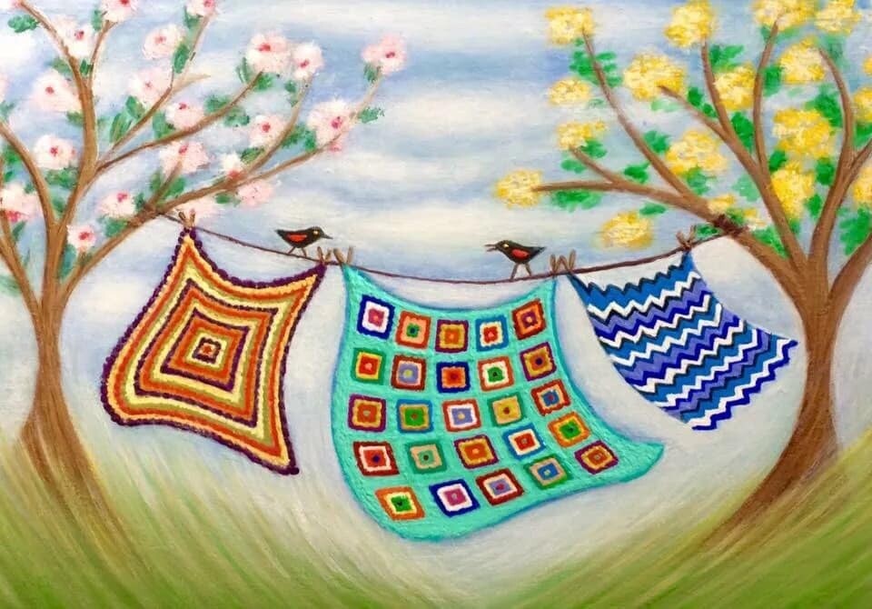 Granny Blankets Card- Krooked House