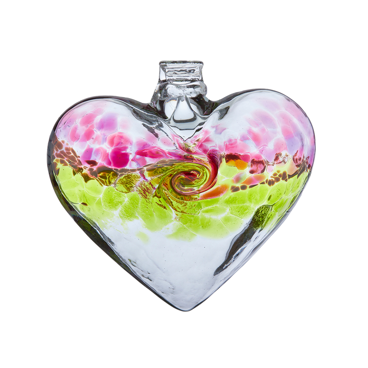 3" Van Glow Cranberry/Lime Glass Heart