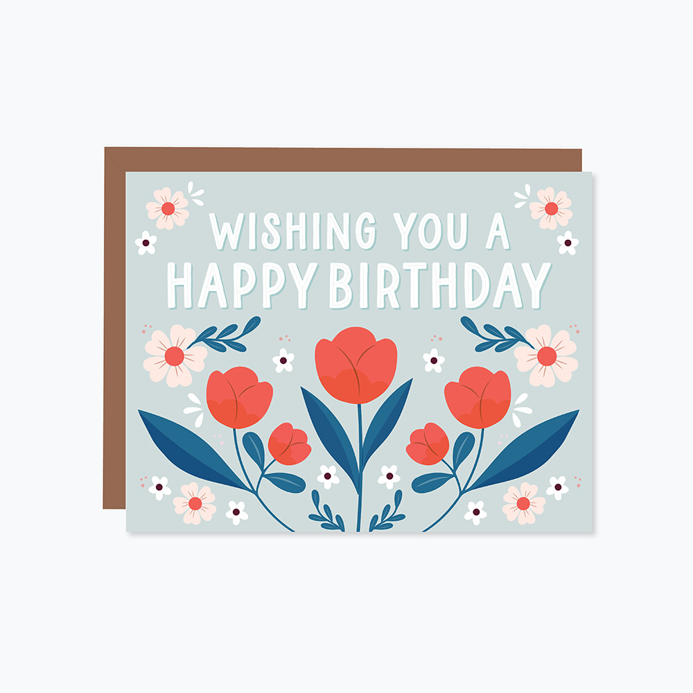 Wishing You a Happy Birthday card - Paper Hearts 