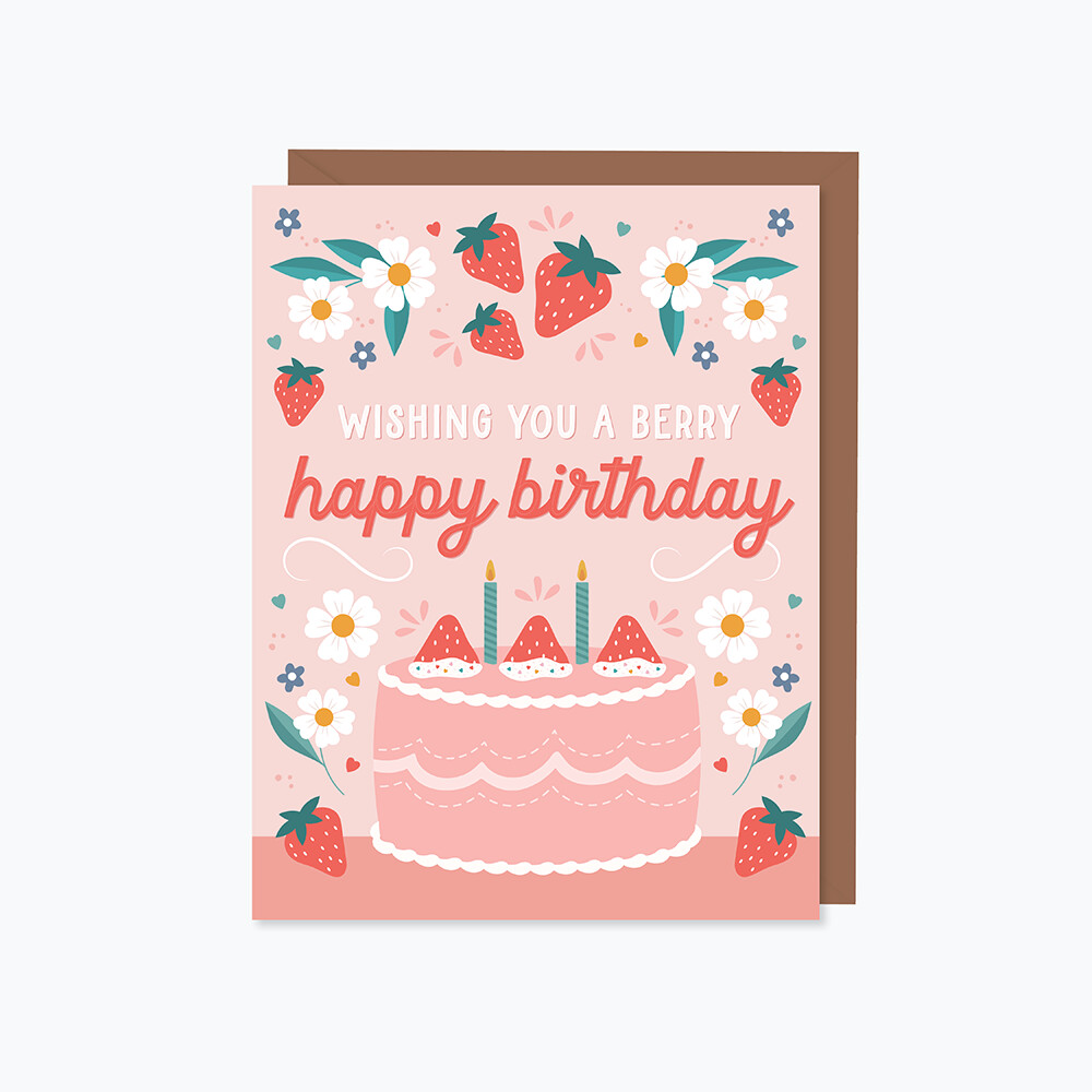 Berry Happy Birthday Card - Paper Hearts 