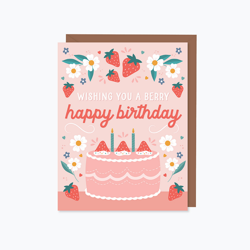 Berry Happy Birthday Card - Paper Hearts 