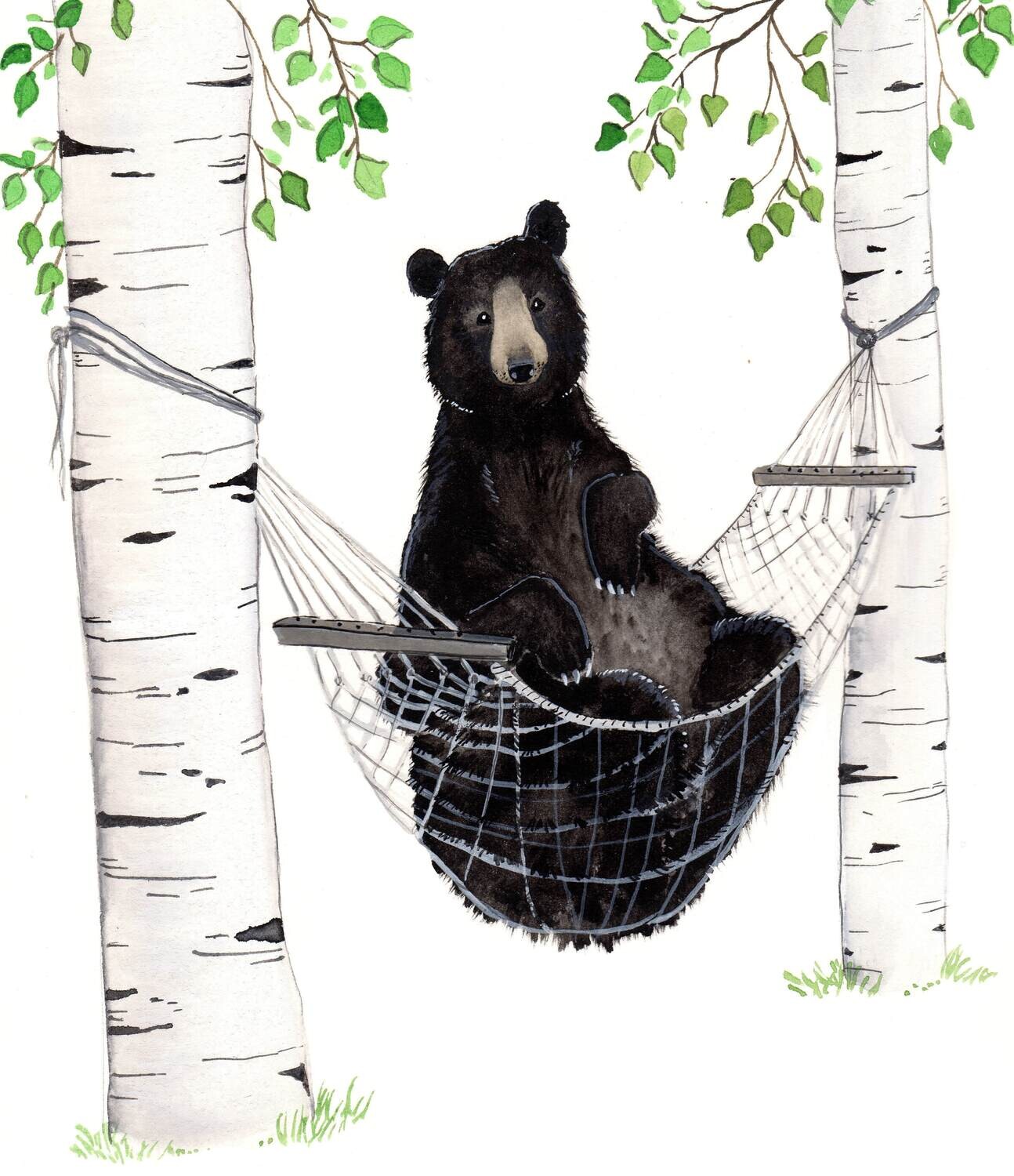 Bear in Hammock print - Sarah Duggan 