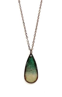 Grasslands Greens Horizon Teardrop Necklace- Aflame