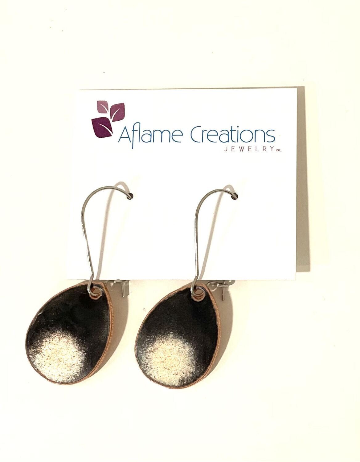 Ombre Teardrop Black & Copper Earrings- Aflame