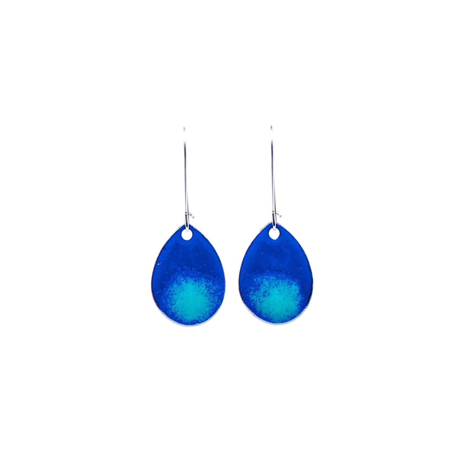 Ombre Teardrop Blue & Teal Earrings- Aflame