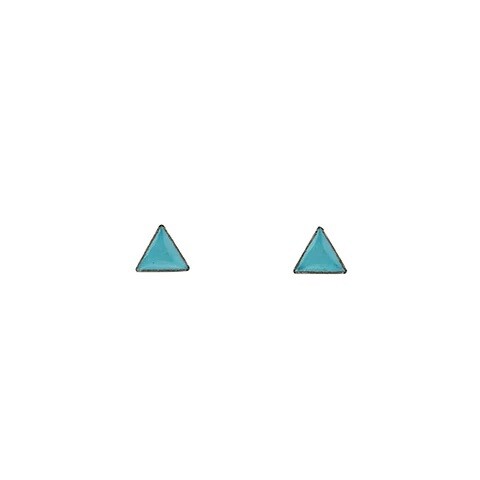 Tiny Triangle Light Blue Stud Earrings- Aflame