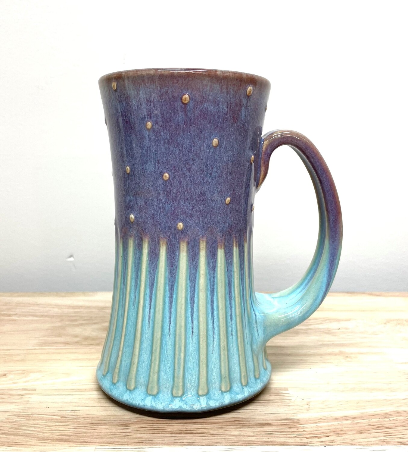 Fluted Mug Purple and Blue- Keffer Pottery