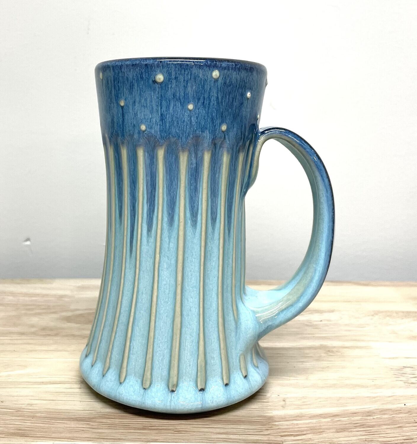 Fluted Mug Light Blue and Dark Blue- Keffer Pottery