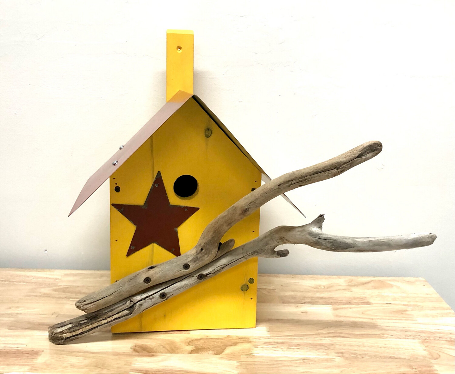 Yellow Bird House with Red Roof - Jerry Walsh