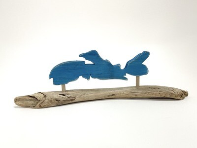 Small Blue Nova Scotia on Driftwood- Jerry Walsh 